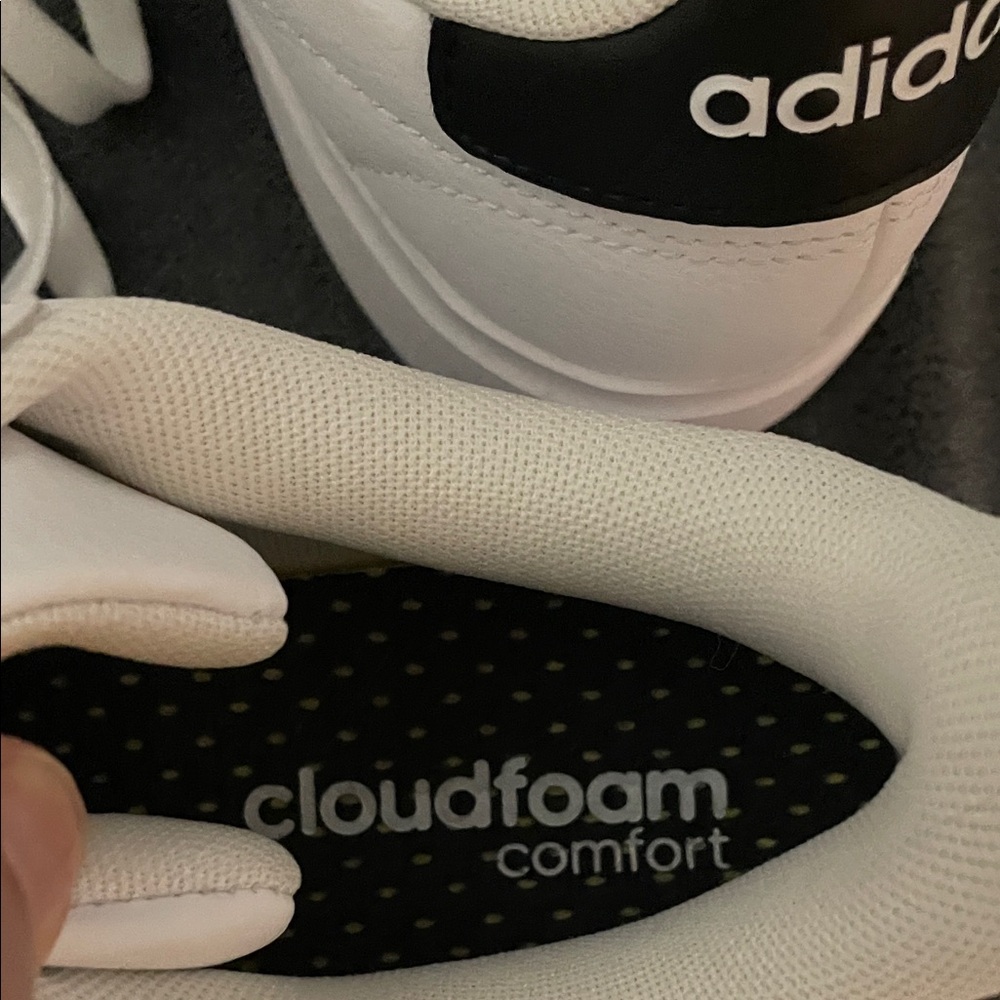 Adidas Classic White and Black Striped Sneakers - Picture 4 of 5